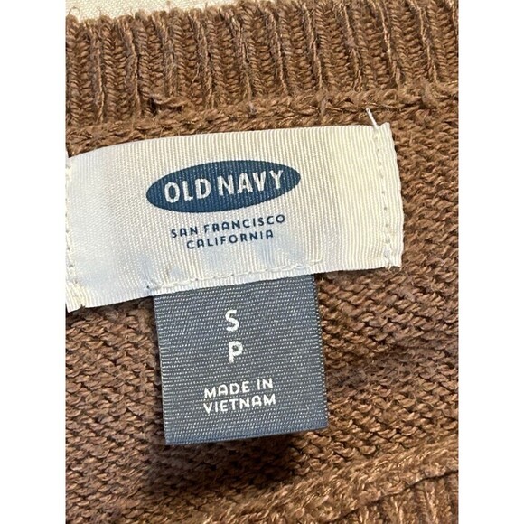 Old Navy Sweater Brown Pullover Round Neck Long Sleeves Knit Women’s Small - Picture 6 of 9